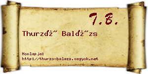 Thurzó Balázs névjegykártya