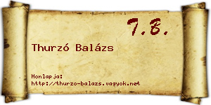 Thurzó Balázs névjegykártya